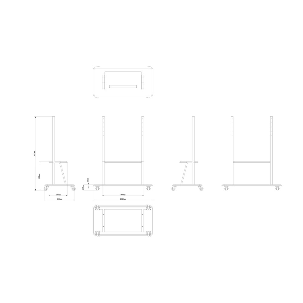 OPTOMA ST01 Mobile trolley with easy installation adjustment and mobility for OP651RKe OP751RKe OP861RKe multi-touch interactive