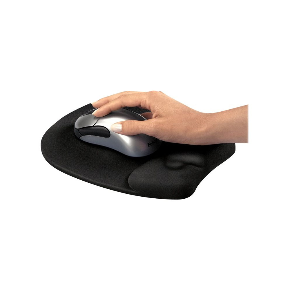 FELLOWES Tapis de souris repose poignet Mousse Mémoire de forme Noir redeal.fr