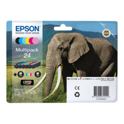 EPSON 3LB Inkt Cartridge 24 Claria Photo HD Ink black and five colour standard capacity 29.1ml 1-pack blister without alarm