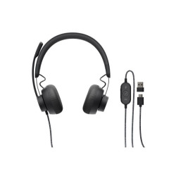 LOGITECH Zone Wired Headset on-ear wired USB-C graphite redeal.fr
