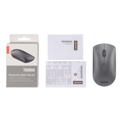 LENOVO ThinkBook Silent - Souris - droitiers et gauchers - bleu optique - 3 boutons - sans fil - Bluetooth 5.0 - gris de fer