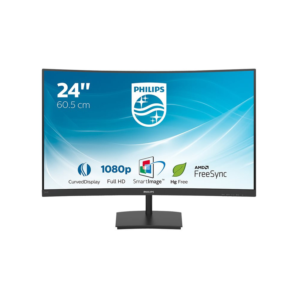 PHILIPS 241E1SC/00 23.6p Curved VA WLED 1920x1080 16:9 250cd/m2 4ms 75Hz HDMI VGA D-SUB redeal.fr