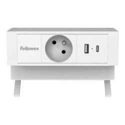 FELLOWES Power Desk Up 2.0 1x 230V 1x USB A+C Charger FR White redeal.fr