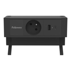 FELLOWES Power Desk Up 2.0 1x 230V 1x USB A+C Charger FR Black redeal.fr