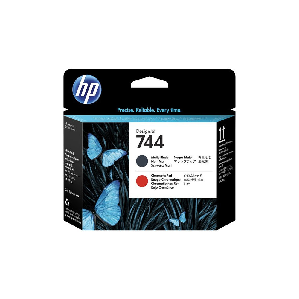 HP 744 original Printhead F9J88A Matte Black & Red