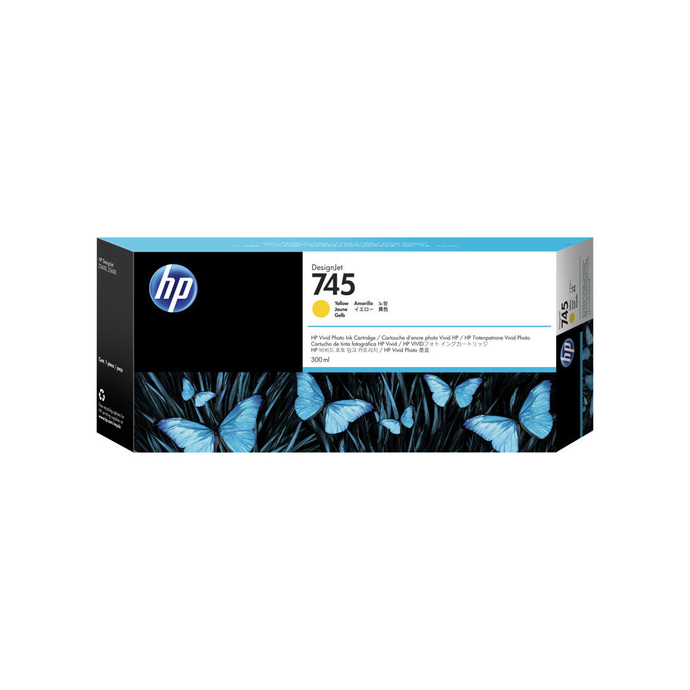 HP 745 original Ink cartridge F9K02A Yellow 300 ml