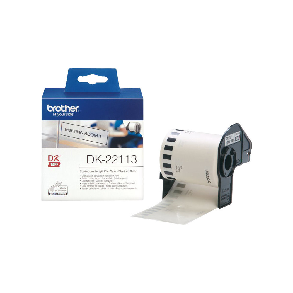 BROTHER DK22113 Ruban continu film Noir -Transparent - largeur 62 mm redeal.fr