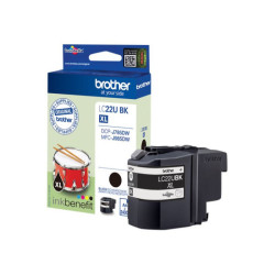 BROTHER LC22UBK Cartouche de encre Noir, 2400 pages pour DCP-J785DW et MFC-J985DW