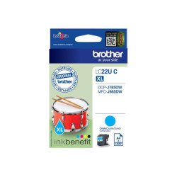 BROTHER LC22UC Cartouche de encre Cyan, 1200 pages pour DCP-J785DW et MFC-J985DW