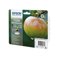 EPSON 2LB T1295 ink cartridge black and tri-colour high capacity 11.2ml and 3 x 7ml 4-pack blister without alarm