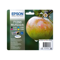 EPSON 2LB T1295 ink cartridge black and tri-colour high capacity 11.2ml- 3 x 7ml 4-pack RF-AM blister w/s