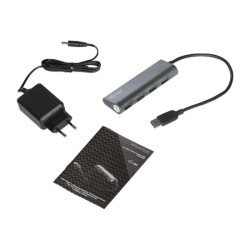 I-TEC USB 3.0 Metal Charging HUB 4 Port with power adaptor 4xUSB charging port. For Tablets Notebooks Ultrabooks PC