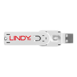 LINDY Clé USB et 4 bloqueurs de ports USB Blanc redeal.fr