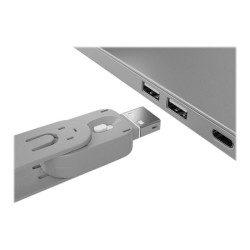 LINDY Clé USB et 4 bloqueurs de ports USB Blanc redeal.fr