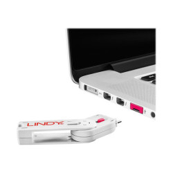 LINDY Clé USB et 4 bloqueurs de ports USB Rose redeal.fr
