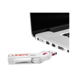 LINDY Clé USB et 4 bloqueurs de ports USB Rose redeal.fr