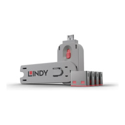 LINDY Clé USB et 4 bloqueurs de ports USB Rose redeal.fr