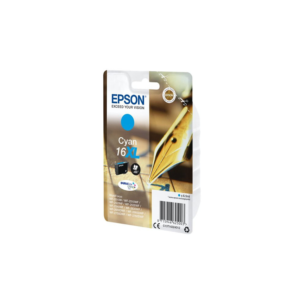 EPSON 1LB 16XL ink cartridge cyan high capacity 6.5ml 450 pages 1-pack blister without alarm
