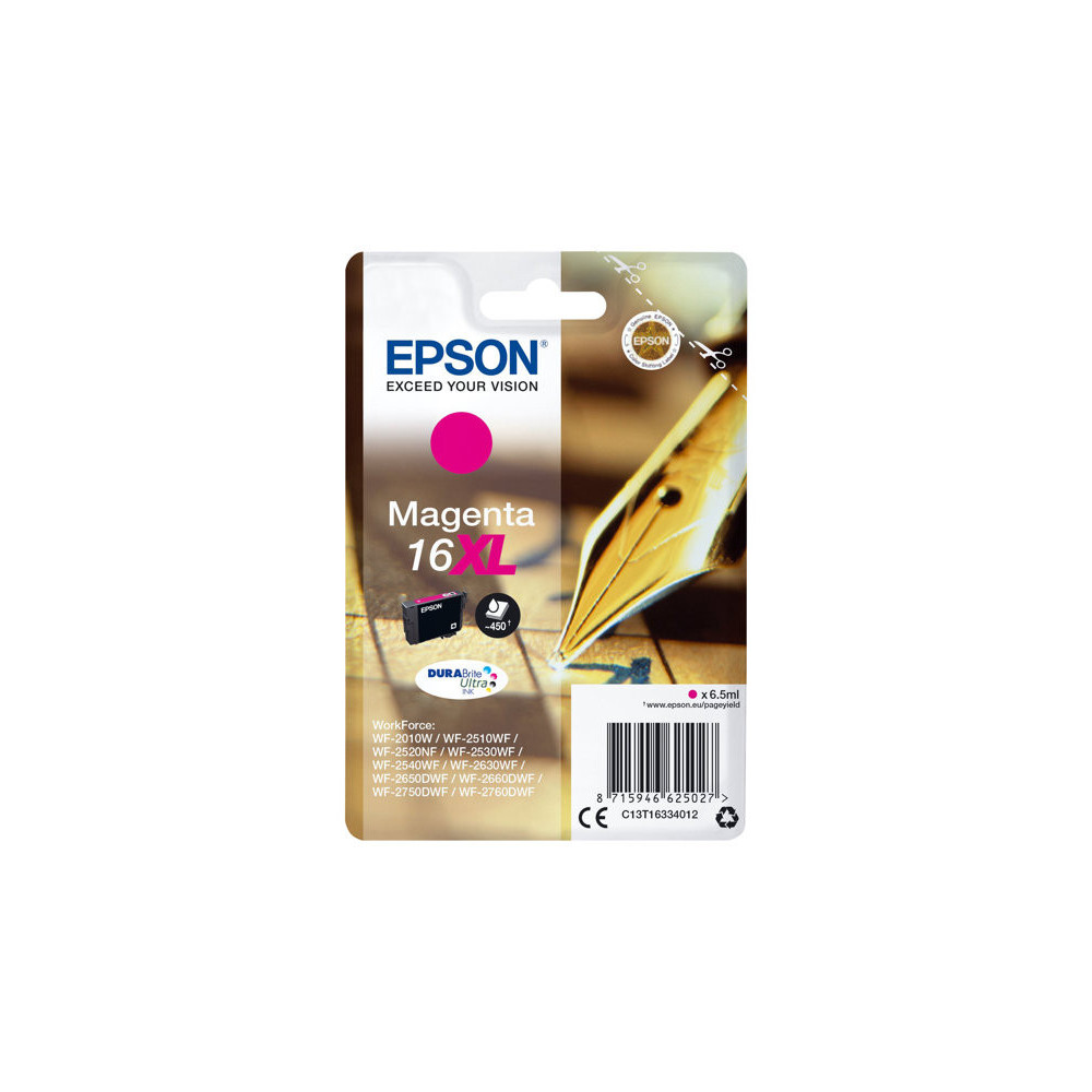 EPSON 1LB 16XL ink cartridge magenta high capacity 6.5ml 450 pages 1-pack blister without alarm