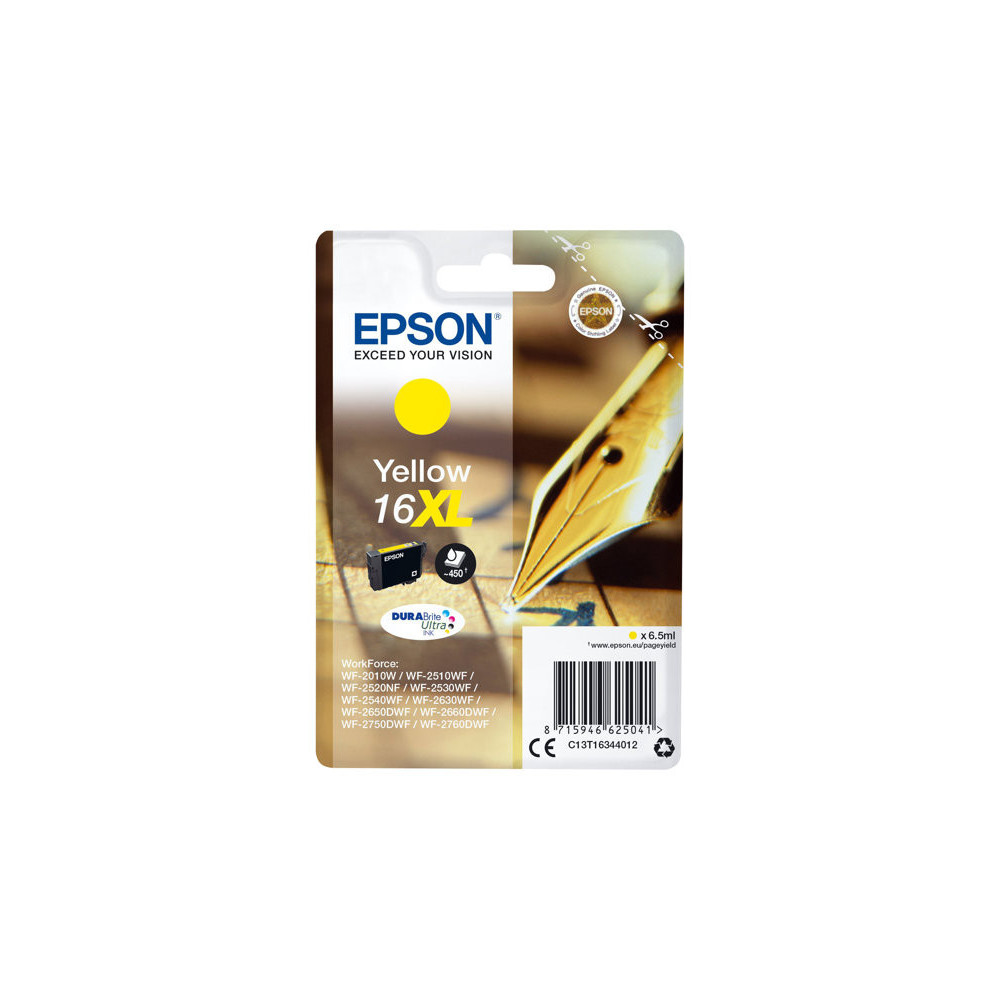 EPSON 1LB 16XL ink cartridge yellow high capacity 6.5ml 450 pages 1-pack RF-AM blister multi tag w/s