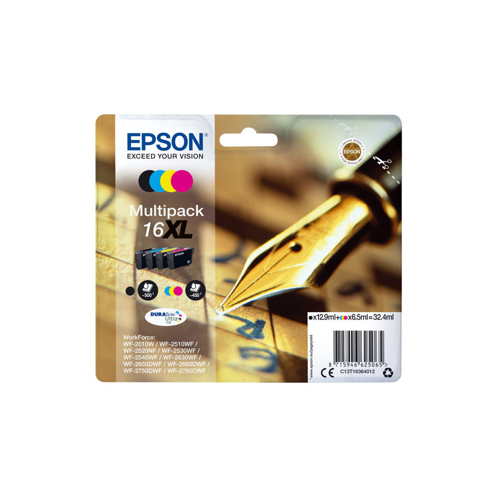 EPSON 2LB 16XL ink cartridge black and tri-colour high capacity 32.4ml 1-pack RF-AM blister w/s