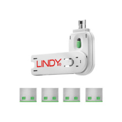 LINDY Clé USB et 4 bloqueurs de ports USB Vert redeal.fr