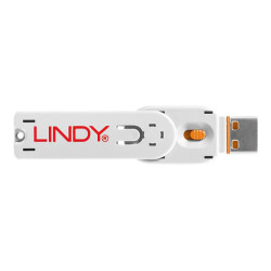 LINDY Clé USB et 4 bloqueurs de ports USB Orange redeal.fr