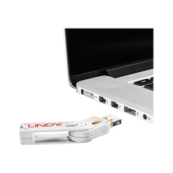 LINDY Clé USB et 4 bloqueurs de ports USB Orange redeal.fr