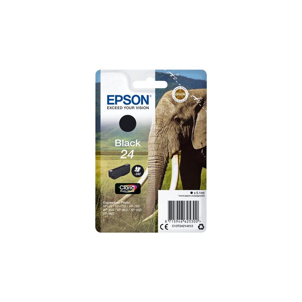 EPSON 5LB 24 ink cartridge black standard capacity 5.1ml 240 pages 1-pack blister without alarm