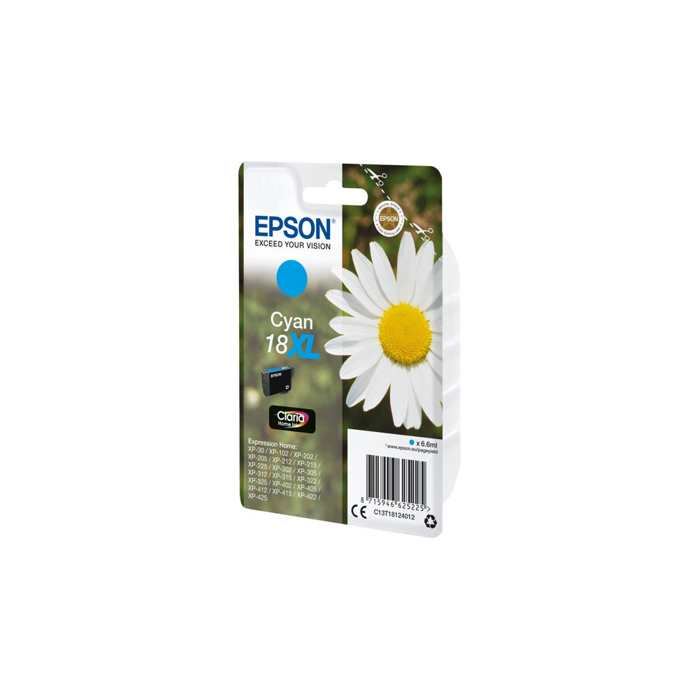 EPSON 1LB 18XL ink cartridge cyan high capacity 6.6ml 450 pages 1-pack blister without alarm
