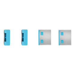 LINDY Clé USB et 4 bloqueurs de ports USB Bleu redeal.fr