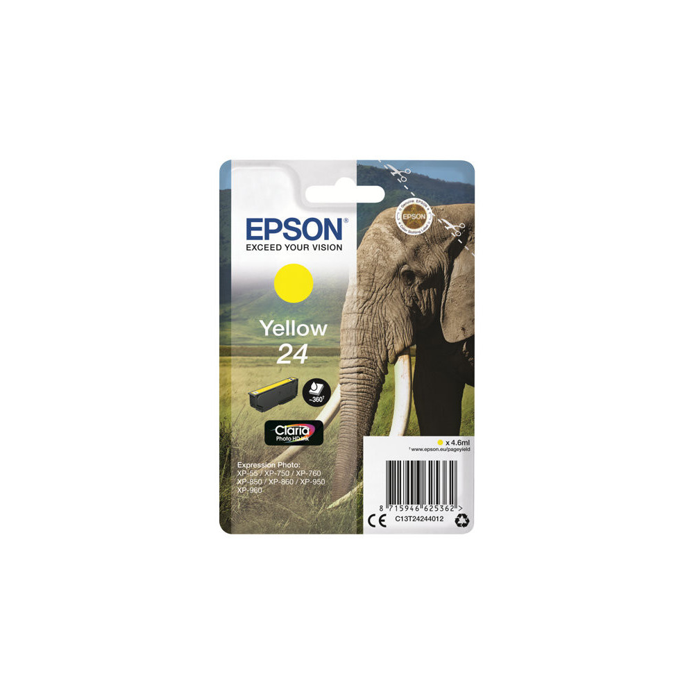EPSON 3LB 24 ink cartridge yellow standard capacity 4.6ml 360 pages 1-pack blister without alarm