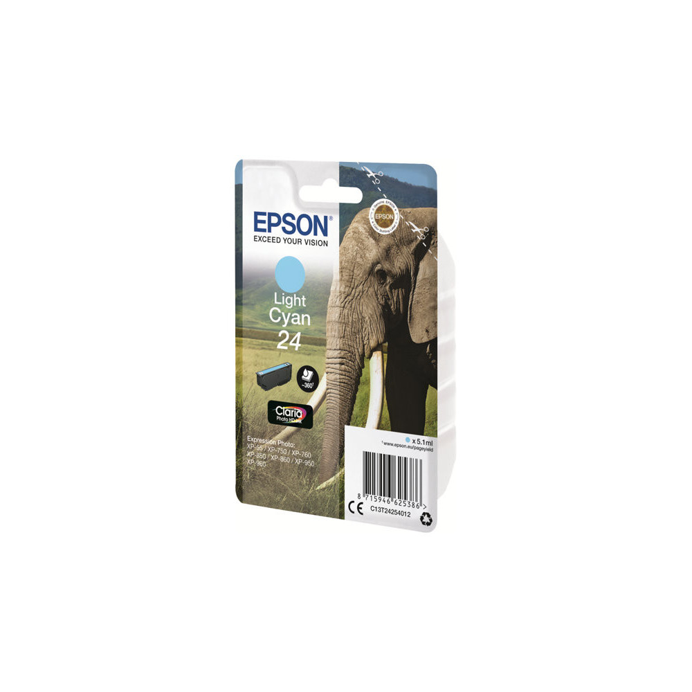 EPSON 5LB 24 ink cartridge light cyan standard capacity 5.1ml 360 pages 1-pack blister without alarm