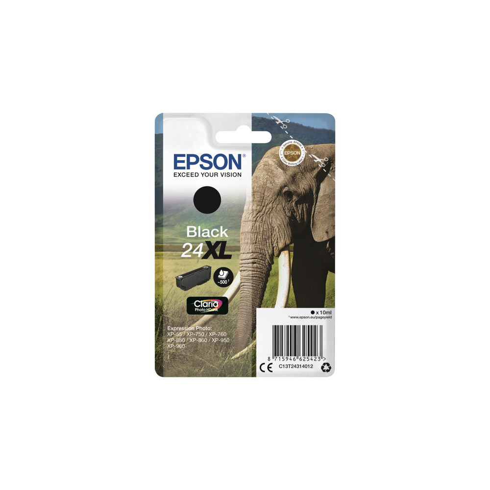 EPSON 5LB 24XL ink cartridge black high capacity 10ml 500 pages 1-pack blister without alarm