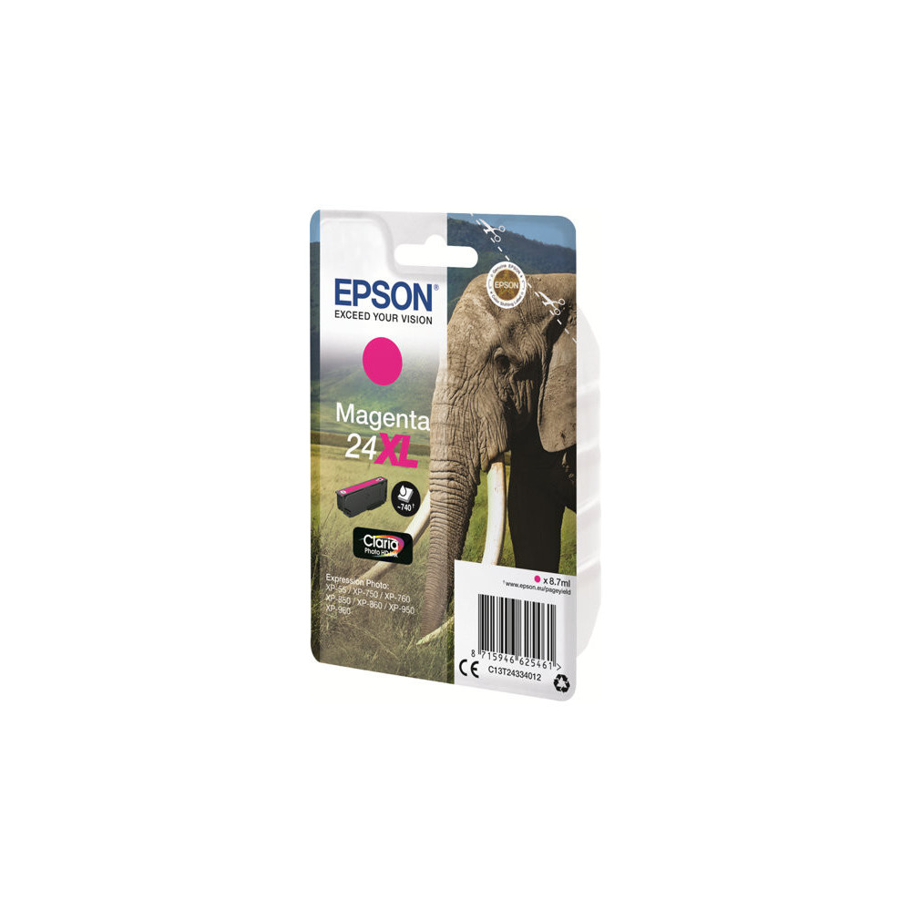 EPSON 1LB 24XL ink cartridge magenta high capacity 8.7ml 740 pages 1-pack blister without alarm
