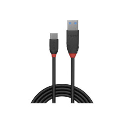 LINDY 0.5m USB 3.1 Type A to C Cable 3A Black Line redeal.fr