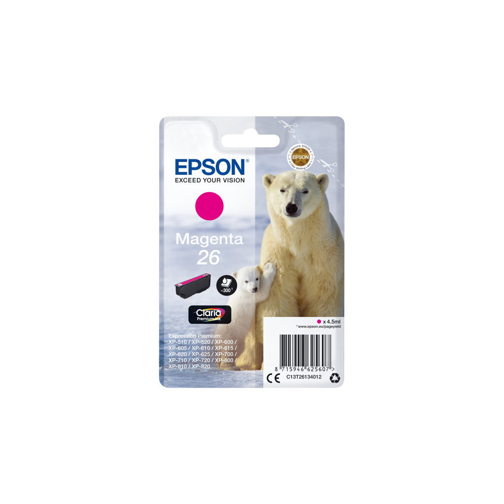 EPSON 1LB 26 ink cartridge magenta standard capacity 4.5ml 300 pages 1-pack blister without alarm redeal.fr