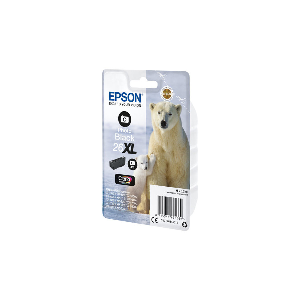 EPSON 5LB 26XL ink cartridge photo black high capacity 8.7ml 400 photos 1-pack blister without alarm