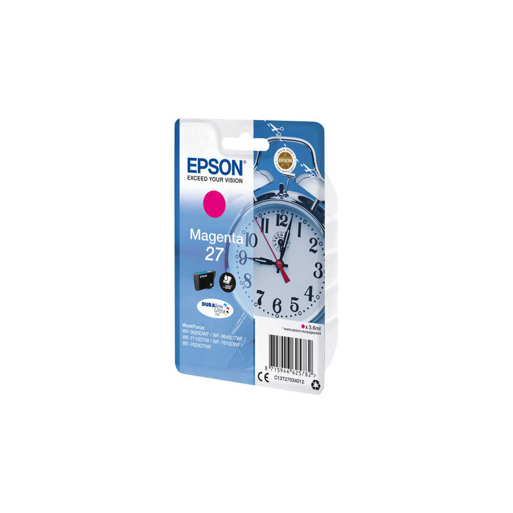 EPSON 1LB 27 ink cartridge magenta standard capacity 3.6ml 350 pages 1-pack blister without alarm - DURABrite ultra ink