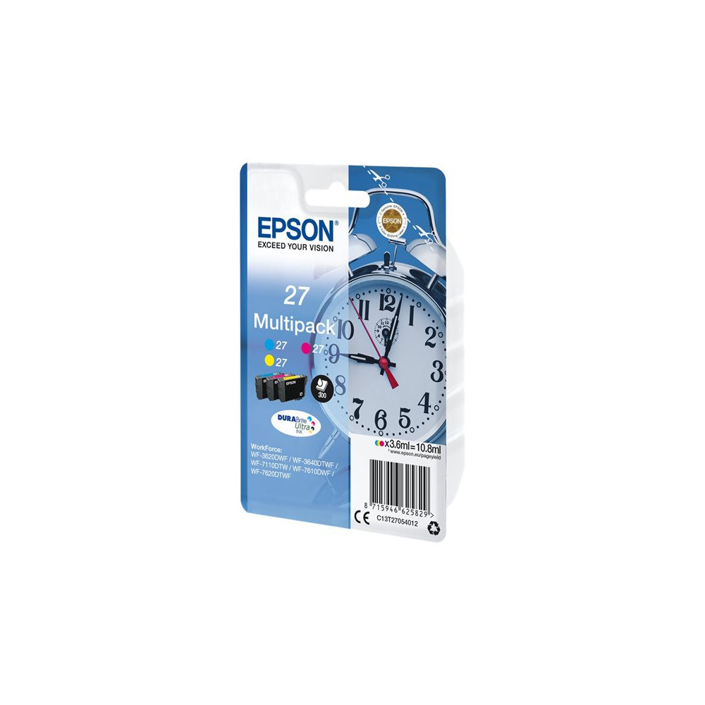 EPSON 1LB 27 ink cartridge cyan magenta and yellow standard capacity 3x3.6ml 3x350 pages combopack RF-AM blister - DURABrite w/s