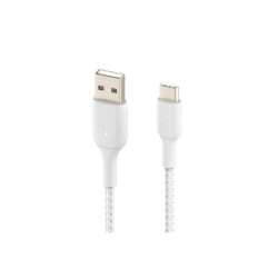 BELKIN BOOST CHARGE USB-A to USB-C Cable Braided 2M White redeal.fr