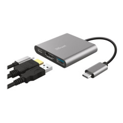 TRUST Adaptateur DALYX USB-C 3 en 1 HDMI USB USB-C redeal.fr