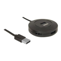 URBAN FACTORY MINEE 4-Port USB 2.0 Hub Black redeal.fr