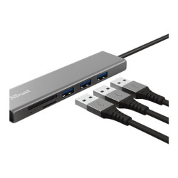 TRUST Hub USB-C HALYX 5 ports 3 USB 1 SD et 1 micro-SD redeal.fr