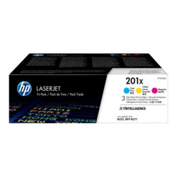 HP 201X oiginal LaserJet Toner cartridge CF253XM Cyan/Magenta/Yellow High Yield 3-pack
