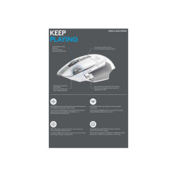 LOGITECH G G502 X LIGHTSPEED Mouse optical 8 buttons wireless 2.4 GHz USB LOGITECH LIGHTSPEED receiver white redeal.fr