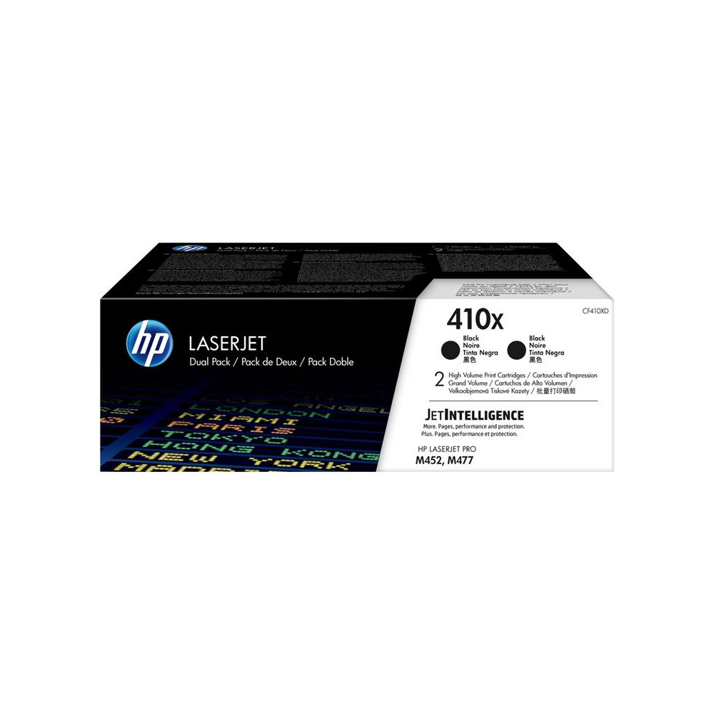 HP 410X original LaserJet Toner Cartidge CF410XD Black High Yield 2-pack