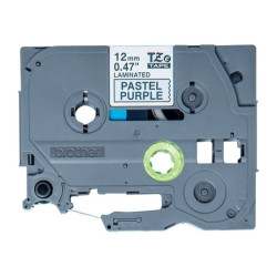 BROTHER Ruban laminé Noir sur Violet Pastel 12mm (4m)