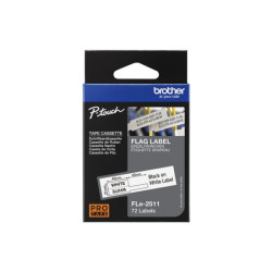 BROTHER FLe-2511 Black on White Flag Tape for Brother P-touch D800W P900W P950NW