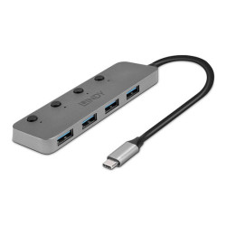LINDY 4 Port USB 3.2 Type C Hub with On/Off Switches redeal.fr